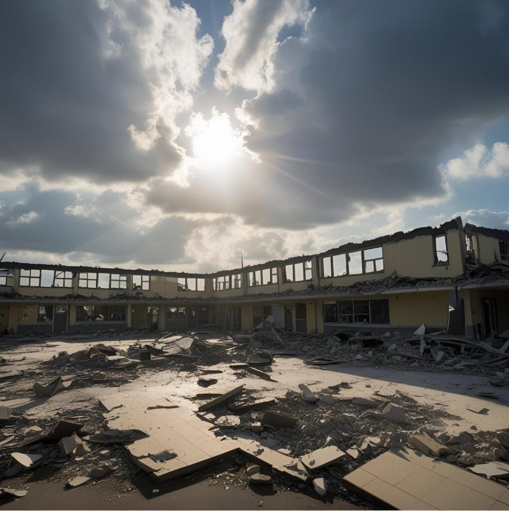 100% of universities destroyed 87% of educational facilities are destroyed or damaged
